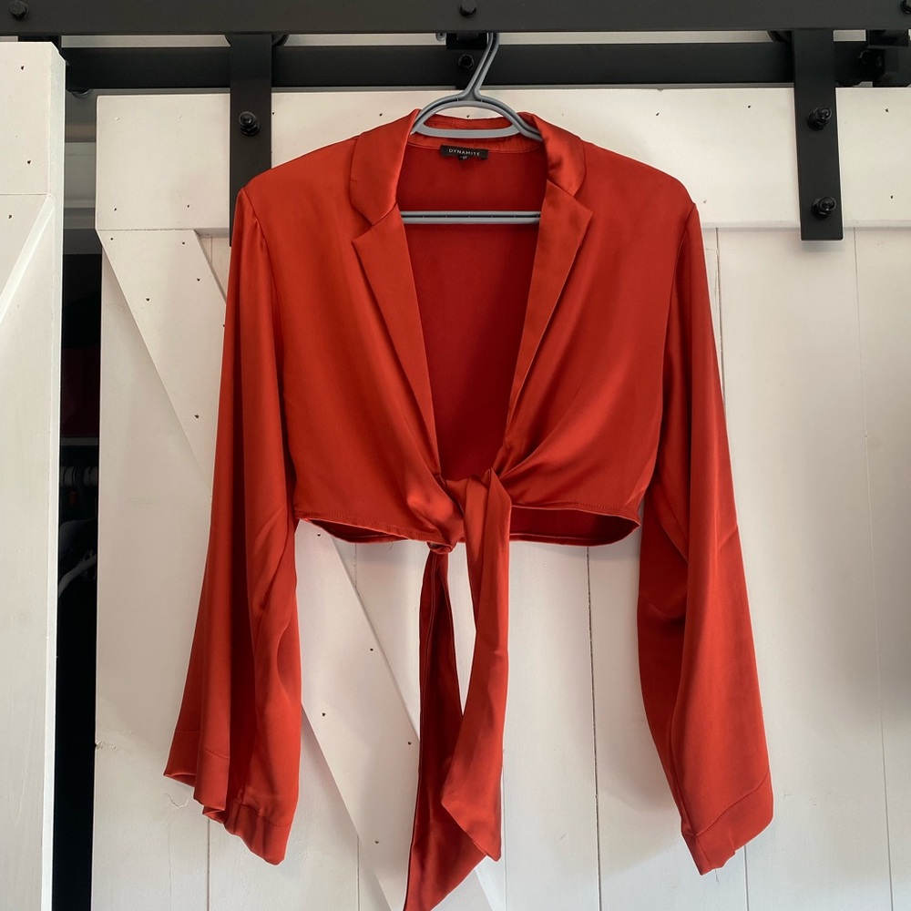 Dynamite Red Cropped Shirt